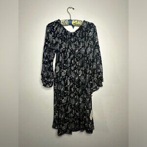 NWTs Knox Rose Womens Size Small Off Shoulder Bell Sleeve Dress Boho Floral Sz L